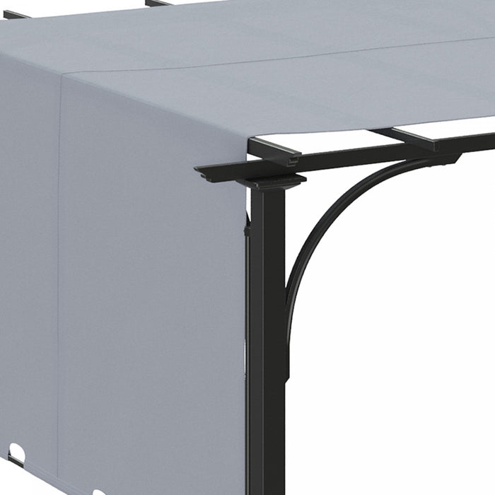 Outsunny 10' X 10' Outdoor Pergola Patio Gazebo Retractable Canopy, Grey