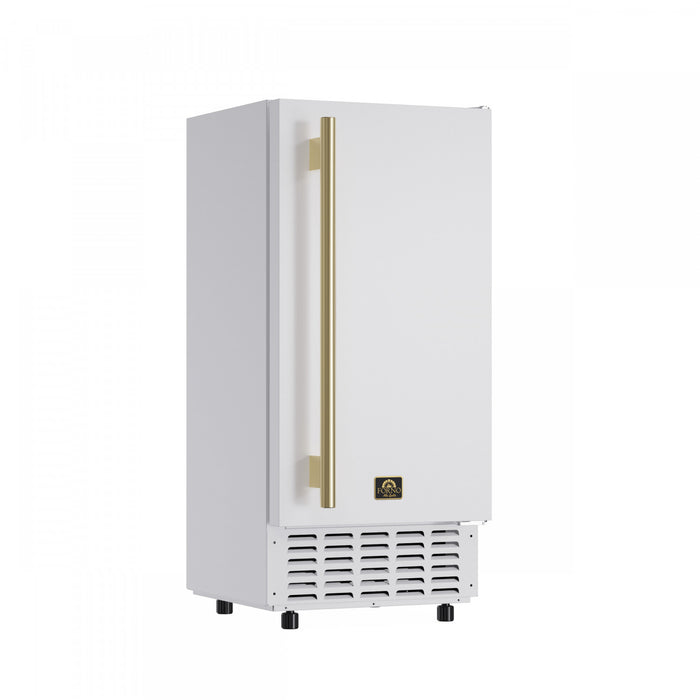 Forno Cristallo 15 Inch Freestanding/Undercounter Ice maker, 66.1 lbs White -FIMBI7307-15WHT Ice Maker