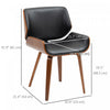 HOMCOM Dining Chairs Set of 2, PU Leather Kitchen Chairs, Black