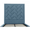 Crosby Modern Upholstered Velvet Twin Bed in Blue | Lit simple moderne Crosby en velours bleu