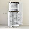 HOMCOM 64" Kitchen Pantry Storage Cabinet with Adjustable Shelves, White