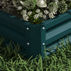 Outsunny 2 Tier Raised Garden Bed Galvanized Steel Planter Box, Green|Outsunny Lit De Jardin Sureleve A 2 Etages En Acier Galvanise, Vert