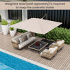 Costway Patio 9.5FT Square Cantilever Offset Hanging Umbrella 2-Tier 360° Outdoor Beige