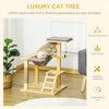 Pawhut 25.5" Cat Tree Kitty Tower Activity Center Pinewood Cat Climbing Toy Indoor Outdoor Pet Furni|Pawhut Arbre A Chat Centre D'activites Multi-equipe Griffoirs En Jute Plate-formes Echelle Hamac Cou