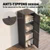 Outsunny Wicker Outdoor Storage Cabinet with Adjustable Shelves, Brown