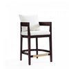 Ritz Mid-Century Modern Wood Upholstered Counter Stool in Ivory - Set of 3 | Tabouret de comptoir en bois rembourre style mid-century Ritz, ivoire – Lot de 3