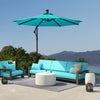 Outsunny 10ft Outdoor Cantilever Umbrella With Solar Lights Turquoise