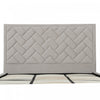 Crosby Modern Upholstered Velvet King Bed in Greige | Lit king moderne Crosby en velours capitonne coloris grege