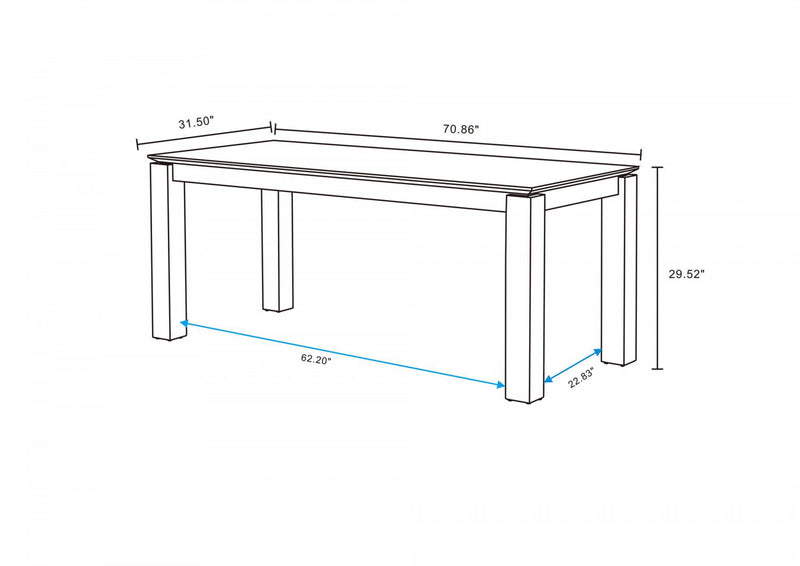 Carrington and Rockaway Modern Industry Chic 5-Piece Dining Set in Midnight Blue and Natural