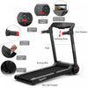 Superfit 3hp Folding Electric Treadmill Running Machine W/ Speaker Red