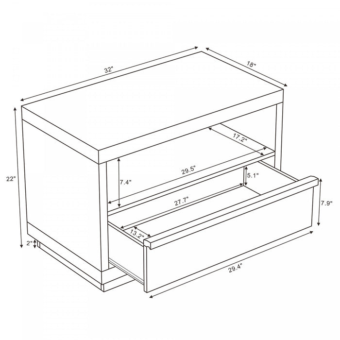 Navis Contemporary 32\" Nightstand in Natural Oak (1-Drawer)