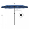 Costway 15FT Patio Double-Sided Umbrella Crank Outdoor Garden Market Sun Shade Navy