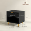 HOMCOM Nightstand with Drawer and Open Compartment for Bedroom, Black