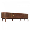 Oakmere 67 Inch Modern TV Stand with Drawer and Sliding Doors, Walnut | Oakmere Meuble TV Moderne 67 po avec Tiroir et Portes Coulissantes, Noyer