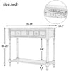 Jeremy Solid Wood Traditional Console Table With Drawers And Shelf - Ivory White | Table Console Traditionnelle Jeremy En Bois Massif Avec Tiroirs Et Etagere - Ivoire Blanc