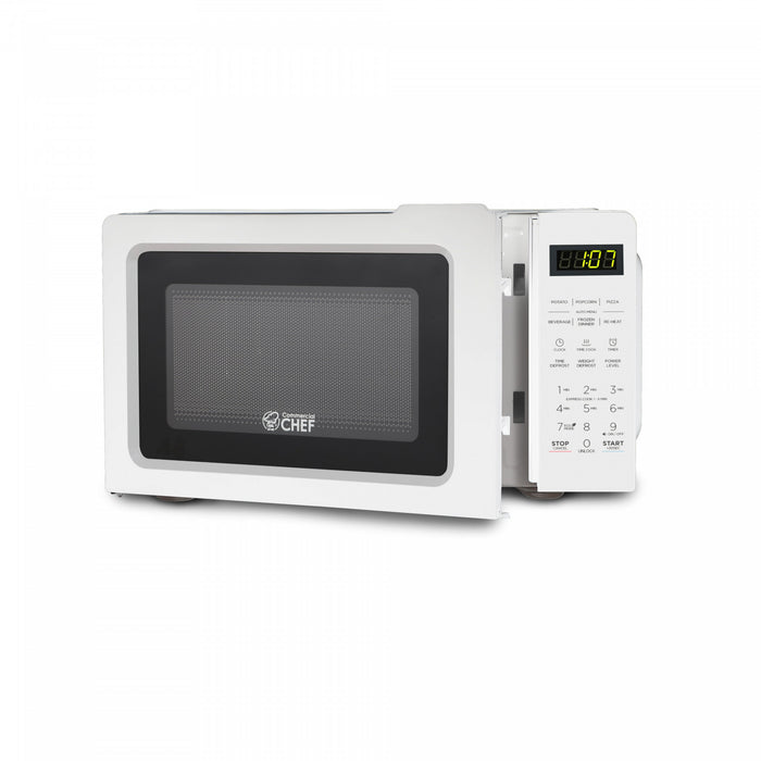 CHM Series Commercial Chef 0.7 Cu. Ft. Countertop Microwave Oven, CHM770W, White Countertop Microwave Less 1cuft
