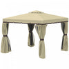 Outsunny 10' X 10' 2-tier Patio Gazebo With Mesh Sidewalls, Beige