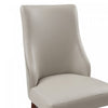 Connie Modern Wood Vegan Leather and Velvet Dining Chair in Light Gray - Set of 2 | Chaise de salle a manger moderne Connie en bois, cuir vegetalien et velours, gris clair - Lot de 2