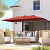 Outsunny 10ft Double-sided Patio Umbrella With Tilt, Adjustable Height, Red