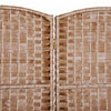 Homcom Double Hinged Woven Wicker Room Divider And Privacy Screens|Homcom Separateur De Piece En Osier Tisse A Double Charniere