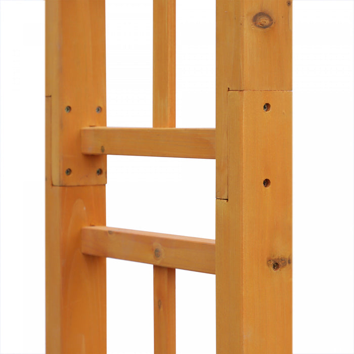 Outsunny 85\" Wooden Garden Arbour For Wedding And Ceremony, Outdoor Garden Arch Trellis For Climbing Vines, Orange