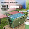 Outsunny Portable Mini Charcoal Barbecue Grill with Suitcase Shell, Outdoor Folding Tabletop BBQ Grill for Garden Camping Picnic Party, Green