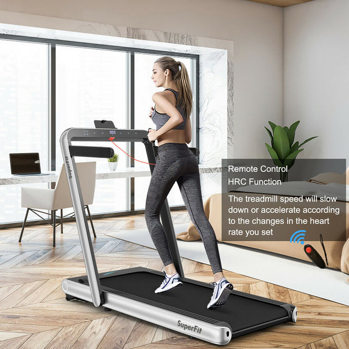 Superfit 4.75hp 2 In 1 Folding Treadmill W/remote App Control
