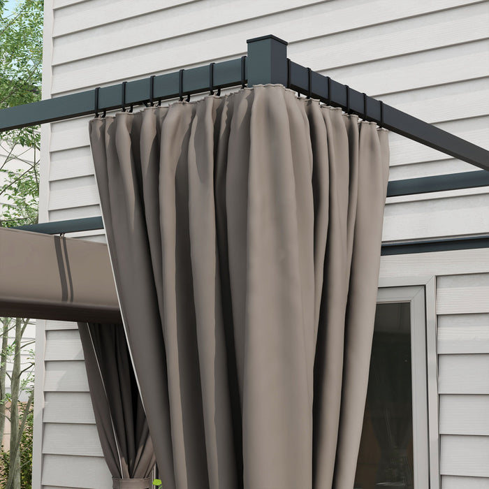Outsunny 10' X 10' Patio Pergola With Retractable Canopy, Light Grey