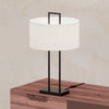 25" Black Modern Table Lamp with Textured Shade | Lampe de table moderne noire de 25 po avec abat-jour texturé