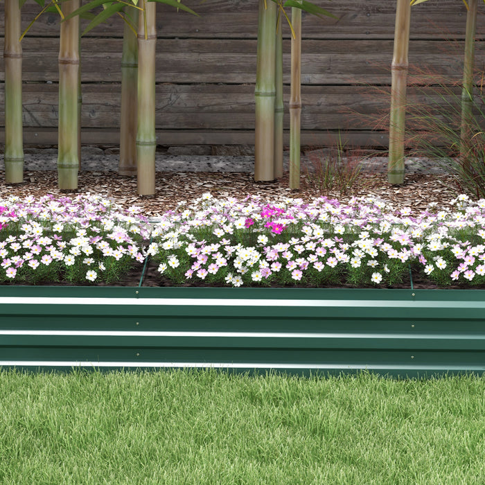 Outsunny 8x2x1ft Raised Garden Bed Large Galvanized Elevated Planter Box