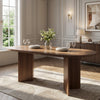 Ovalux 79 Inch Modern Oval Dining Table with Dual Pedestal Base and Wood Finish, Walnut | Ovalux Table a Manger Ovale Moderne 79 po avec Base a Double Piedestal et Finition Bois, Noyer