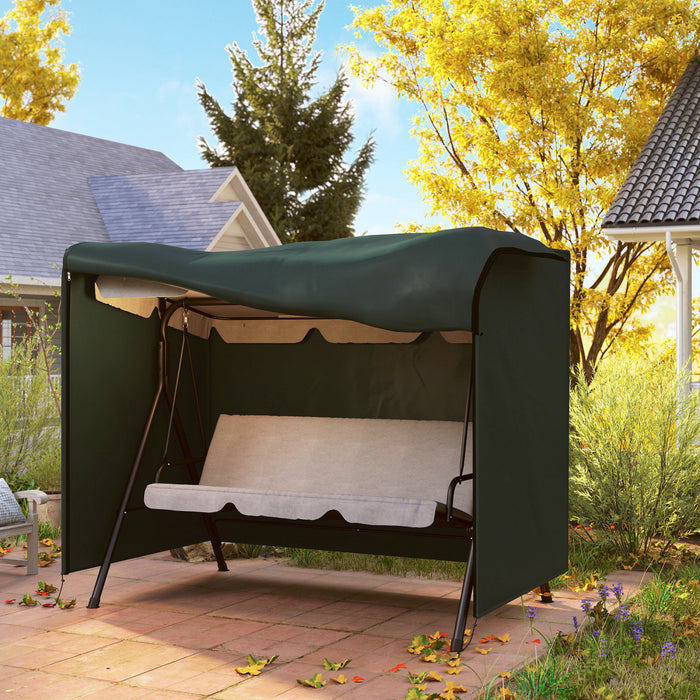 Outsunny 3-Seater Patio Swing Cover, 81\" x 49\" x 65\", Dark Green
