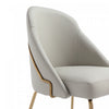Gracie Modern Metal Vegan Leather Dining Chair in Stone Gray and Gold | Chaise de salle a manger moderne Gracie en metal et cuir vegetalien, gris pierre et or