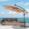 Costway 10FT Patio Umbrella Solar Powered LED 360degrees Rotation Beige