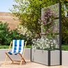 Outsunny Outdoor Planter Box with Trellis, Wicker Garden Box, Mixed Grey