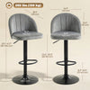 HOMCOM Bar Stools Set of 2, Swivel Counter Height Barstools, Grey
