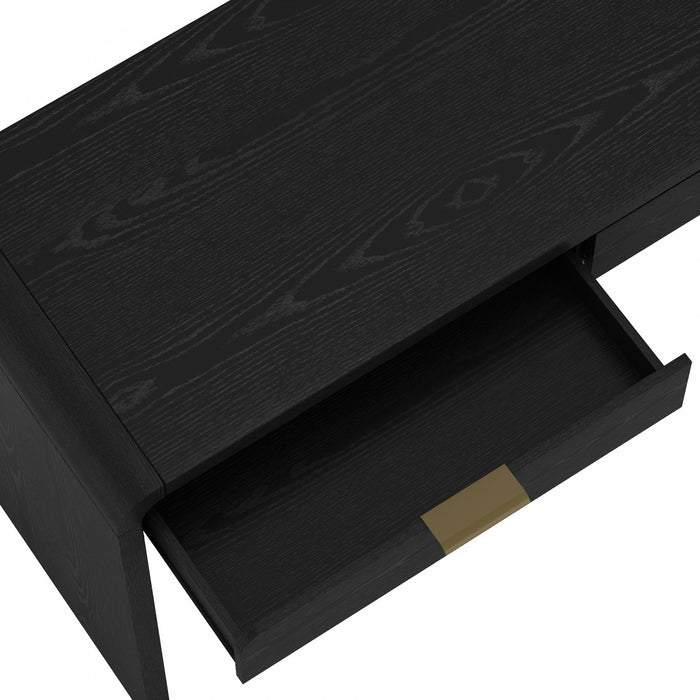 Grace Modern 54\" Office Desk in Black and Gold (2-Drawer)