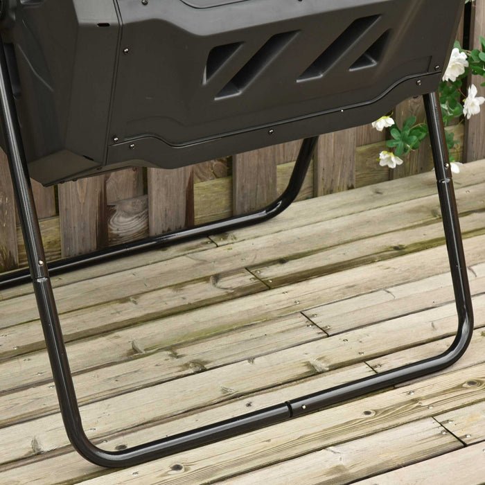 Outsunny Outdoor Dual Chamber 360° Rotating Composter Green