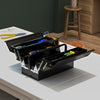 Durhand Metal Tool Box Portable Steel Tool Chest Cabinet With Handle, Black|Durhand Boite A Outils, Coffre A Outils Portable En Acier Avec Poignee