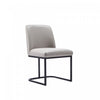 Serena Modern Metal Vegan Leather Dining Chair in Light Gray - Set of 2 | Chaise de salle a manger moderne Serena en metal et cuir vegetalien gris clair - Lot de 2