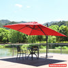 Costway 10'x13' Patio Offset Cantilever Umbrella Aluminum 360° Rotation Tilt Wine