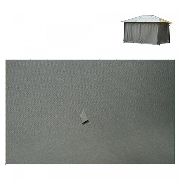 Outsunny Replacement Gazebo Curtains With Zipper, 4-panel Gazebo Privacy Side Panels Only, For 10' X 12' (3 X 3.6 M) Gazebos Or Pergolas, Hooks/c-rings Included, Dark Grey