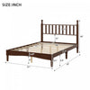 Oliver Retro Wood Platform Bed with Gourd Shaped Headboard - Dark Brown | Oliver Lit Plateforme Retro en Bois avec Tete de Lit en Forme de Gourde et Support en Lattes en Bois Robustes, Taille Double