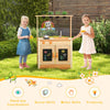 Costway Mud Kitchen For Kids With Planting Pots Stovetops Removable Sink Acrylic Panel