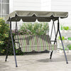 Outsunny 3-seat Patio Swing Chair With Adjustable Canopy Green And Brown|Outsunny Balancoire De Patio 3 Places Avec Auvent Reglable, Vert