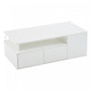 Daniel Coffee Table with LED Lights and Storage Drawers,White | Daniel table basse avec eclairage LED et tiroirs de rangement, blanc
