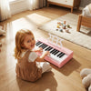 Costway 30 Keys Kids Piano Keyboard with Removable Music Stand, One-key Start Function Pink