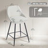 HOMCOM Swivel Bar Stools Set of 2 26" Counter Height Barstools, Cream White