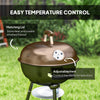 Outsunny 17" Kettle Charcoal BBQ Grill with BBQ Accessories, Barbecue Grill with Ash Catcher, Shelf, Handles, Wheels, for Patio Backyard Party, Outdoor Cooking (Black)