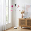 Skye 5 Light Adjustable Gooseneck Floor Lamp, White, Pink, & Smokey Gray, 67"H | Skye Lampadaire a 5 lumieres avec cols de cygne reglables, Blanc, Rose et Gris fume, 67 po H